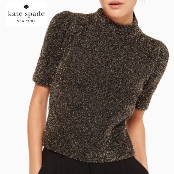 kate spade Tops - Kate Spade Metallic Short Sleeve Sweater